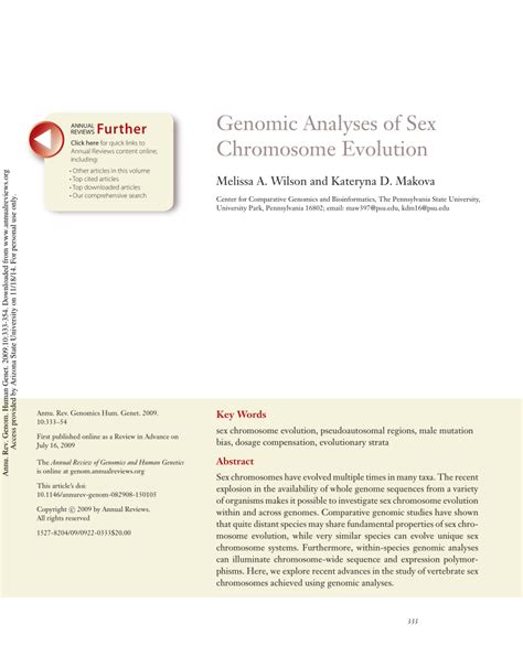 Pdf Genomic Analyses Of Sex Chromosome Evolution