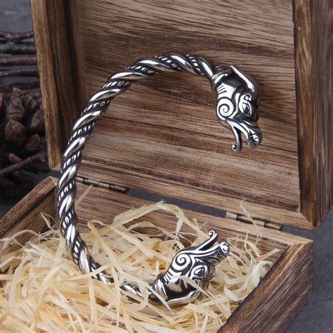 Ravens Of Odin Viking Bracelet Norse Dragon Jewelry L Etsy