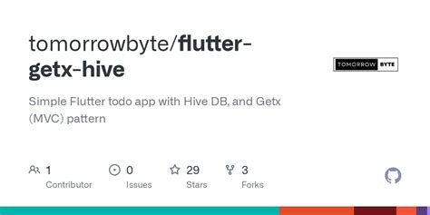 GitHub Tomorrowbyte Flutter Getx Hive Simple Flutter Todo App With