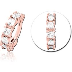 Sterile Rose Gold Pvd Coated Surgical Steel Grade L Prong Set