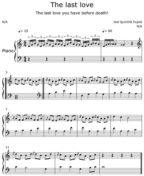The last love - Sheet music for Piano