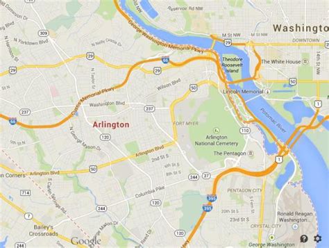 map arlington county virginia map