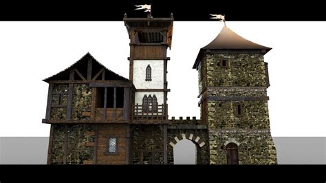 Medieval Gate- 3d Model - FlippedNormals