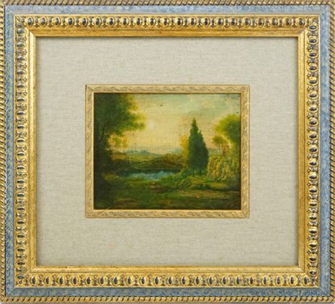 Paesaggio Olio Su Tavola Cm 20x25 5 XX Secolo Entro Cornice Asta