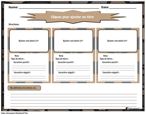 Feuille de Travail sur les Traits de Caractère des Héros