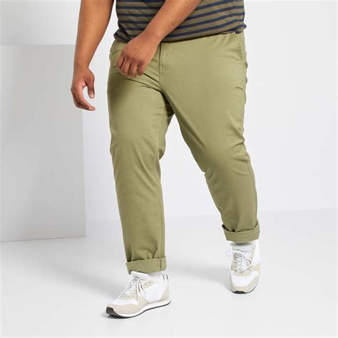 Regular Fit Chino Broek L Herenmode Grote Maten Groen Kiabi