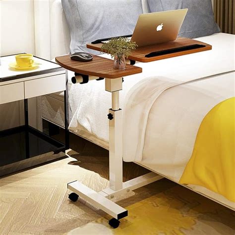 Height Adjustable Overbed Table Tilting Bedside Desk