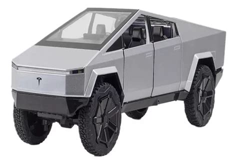 Tesla Cybertruck Pickup Miniatura Metal Coche Con Moto Cuotas