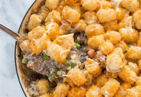 Hamburger Hotdish Tater Tot Casserole The Kitchen Magpie