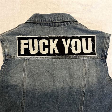 Fuck You Banner Patch Canvas Back Patch Cloth Patch Fuck Patch