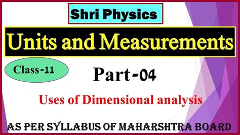 Class Uses Of Dimensional Analysis Units And Measurements Part