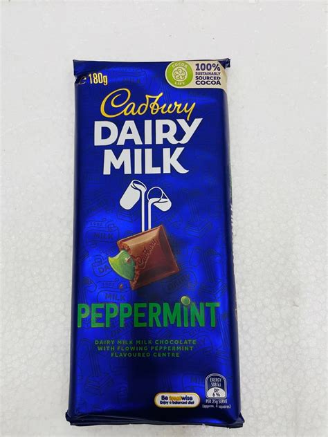 Purple Color Packaging Cadbury Dairy Milk Peppermint Chocolate 180g At