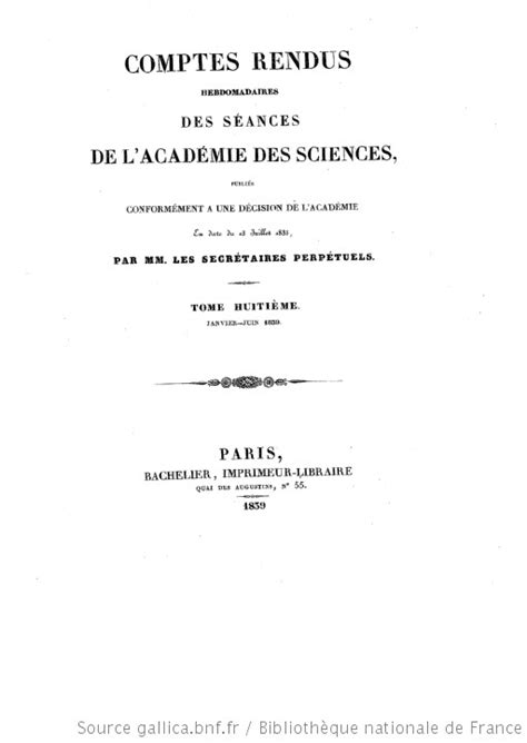 Comptes rendus hebdomadaires des séances de l Académie des sciences