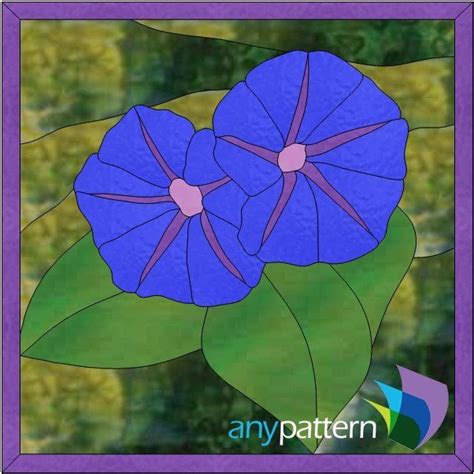 Morning Glories 13 X 13 Stained Glass Flowers Stained Glass Patterns Mosaic Windows Glass