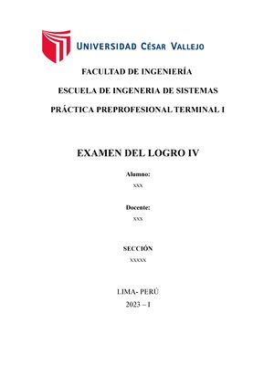 Examen PLC IV Nivel Salida 202201 PRUEBA DE NIVEL DE LOGRO DE