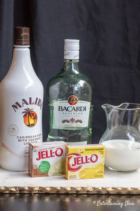 These Layered Pina Colada Jello Shots Are The Best They Use Malibu Rum