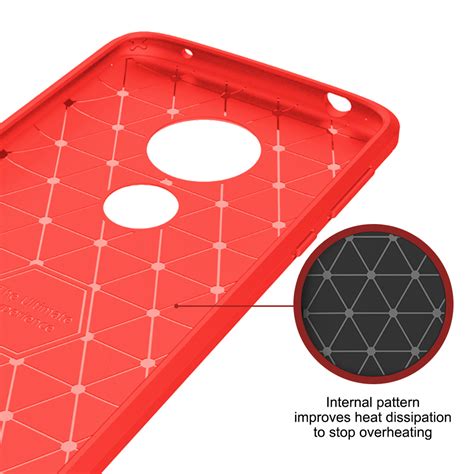 Flexi Carbon Fibre Case For Motorola Moto E5 G6 Play Red