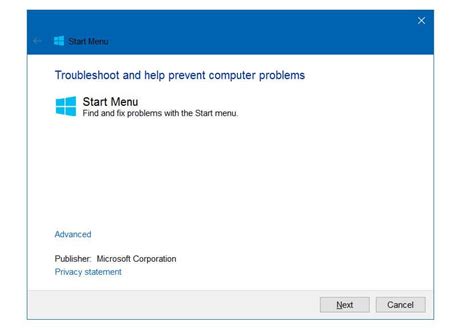 How To Download And Run The Start Menu Troubleshooter