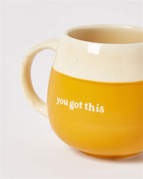 You Got This Yellow Ceramic Mug Oliver Bonas US Mugs Yellow