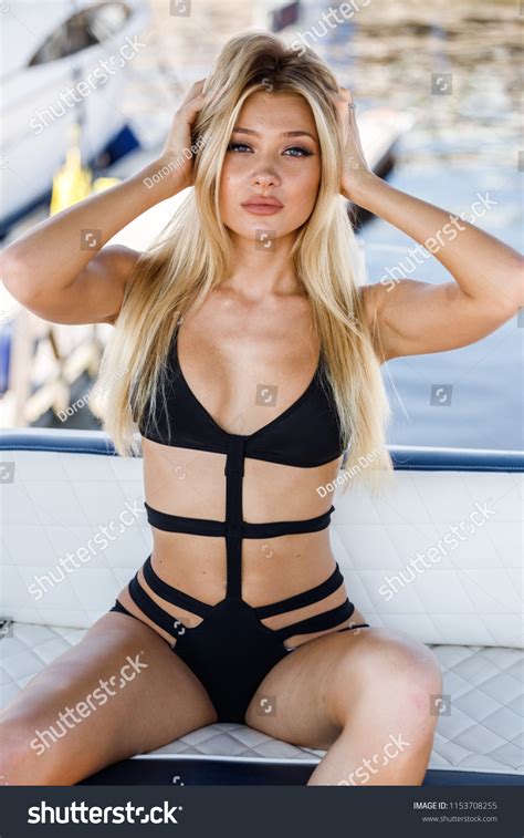 Beautiful Girl Sexy Blonde Posing Swimsuit Stock Photo 1153708255 Shutterstock