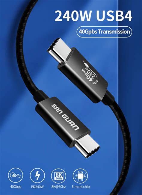 Usb Type C To Usb Tipo C Pd W Fast Charging Cable Gbps Data