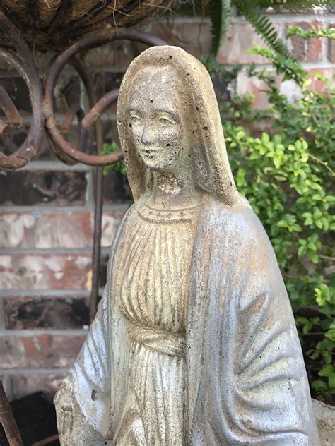 Vintage Mary Statue Cement Statues Blessed Virgin Mary