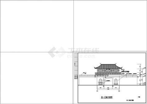 某地区两层的山门设计cad详细建施图纸廊、亭、榭土木在线