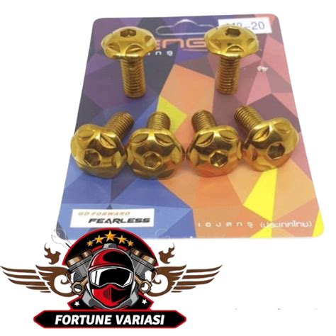 Jual Baut Disc Cakram Gold Model Spider Teratai Baut Probolt Piringan