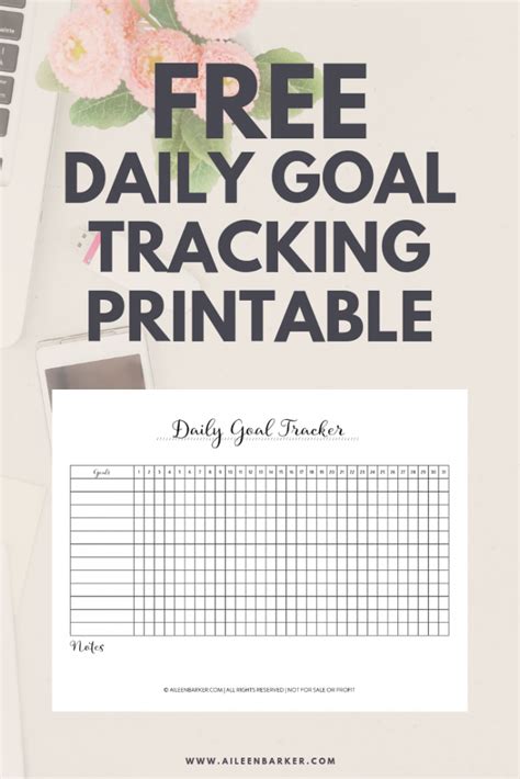 daily goal tracker printable aileen barker