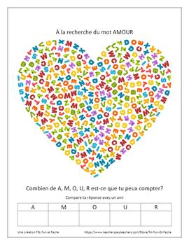 Valentine S Day Survival Kit In French By Fsl Fun Et Facile Tpt