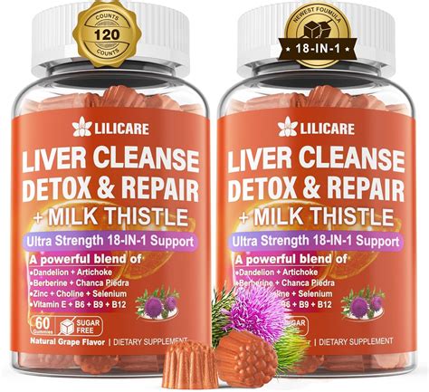 Amazon Liver Cleanse Detox Repair Gummies With Milk Thistle