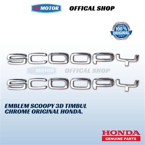 Jual Emblem Scoopy CROM CHROME 2021 2022 2022 3D Original Honda Kode