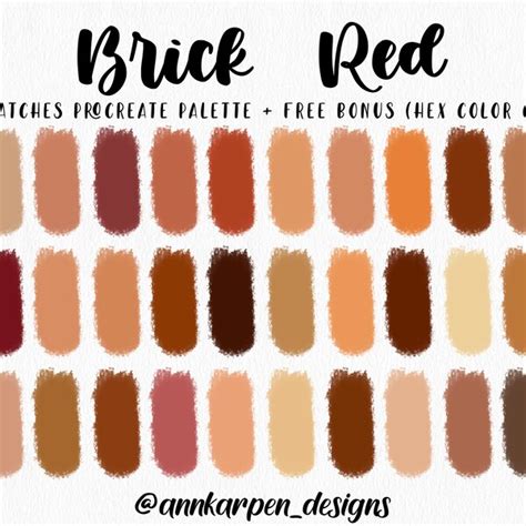 Red Brick Color Palette - Etsy