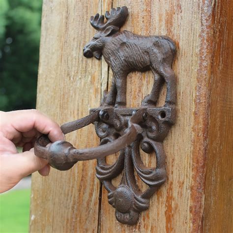 Cast Iron Rustic Moose Door Knocker Retro Style Door Mounted