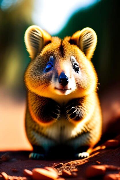 Premium AI Image | Adorable Quokka Cute furry animal portrait Fish eye ... 