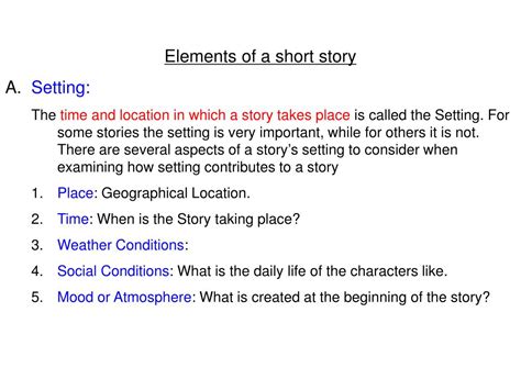 Ppt E Lements Of A Short Story Setting Plot Conflict Character Point