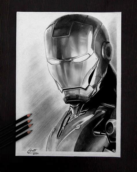 Iron Man Pencil Sketch Drawing