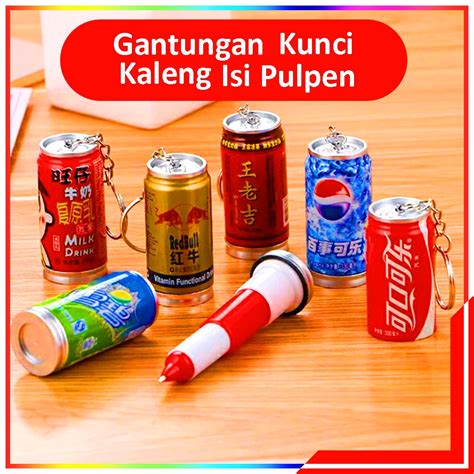 Jual Gantungan Kunci Kaleng Minuman Dan Pulpen Gantungan Kaleng Isi