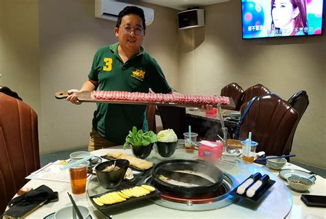 Free Meat For Short People At Kuching Sarawak Hot Pot Restaurant In Malaysia