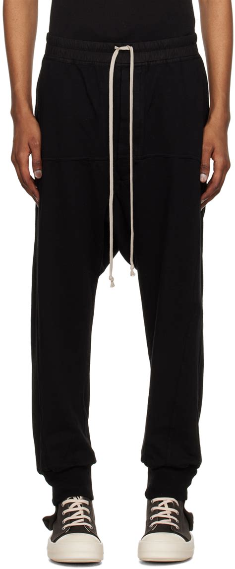 Rick Owens Drkshdw Black Drawstring Lounge Pants Ssense