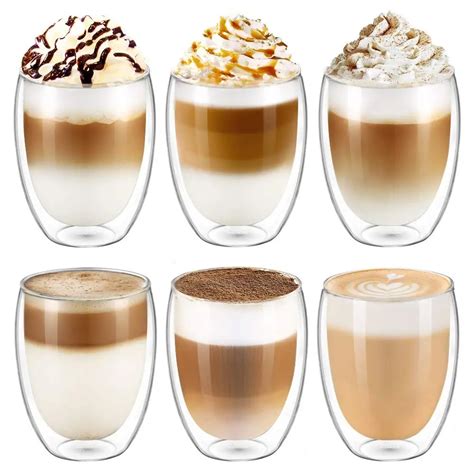 Wholesale Double Walled Glass Coffee Cups, 15 Ounce Sicilia Collection ...