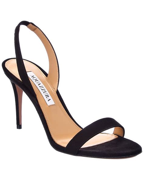 Buy AQUAZZURA So Nude 85 Suede Slingback Sandal Black At 29 Off