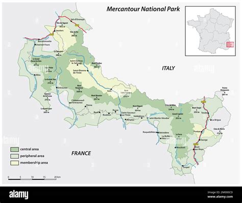 Vector map of the French National Park Mercantour Stock Photo - Alamy