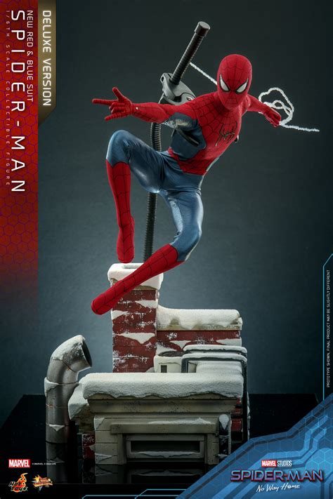 Hot Toys MMS Spider Man No Way Home Spider Man New Red And Blue Suit Deluxe Version