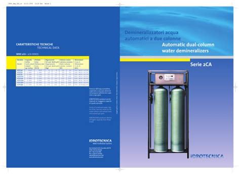 Water Demineralizer As Reverse Osmosis Serie IDRO RO Idrotecnica Srl