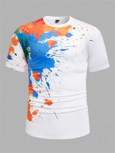 Manfinity Legnd Men Splash Ink Print Tee Shein Usa