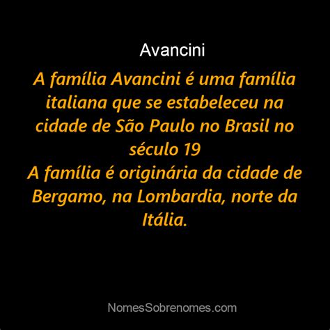 👪 → Qual A História E Origem Do Sobrenome E Família Avancini