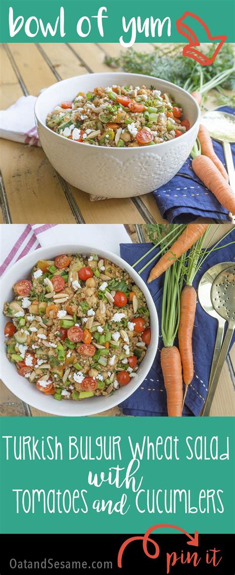 Turkish Bulgur Wheat Salad With Tomatoes And Cucumbers Oat Sesame