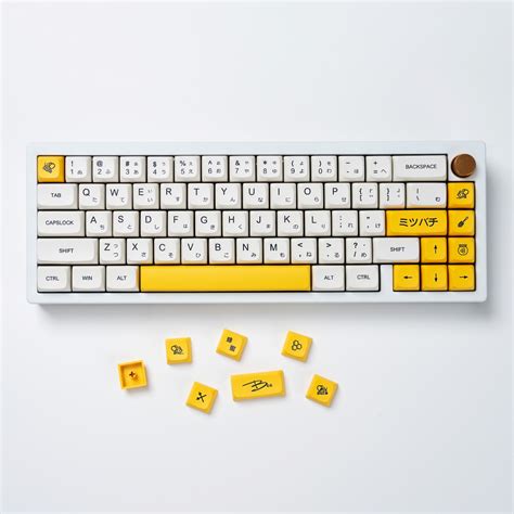 Honey Milk Bee Keycaps PBT Dye Sub XDA Profile Keycaps Custom