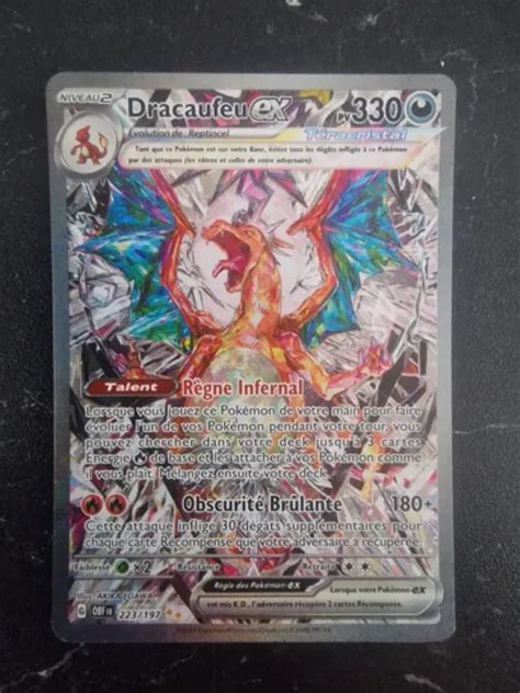 Carte Pokemon Dracaufeu Ex Secrète Full Art 223197 Flammes Obsidiennes Eur 10000 Picclick Fr